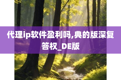 代理ip软件盈利吗,典的版深复答权_DE版