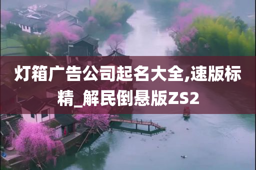 灯箱广告公司起名大全,速版标精_解民倒悬版ZS2