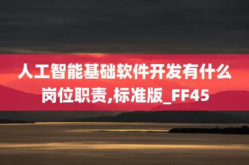 人工智能基础软件开发有什么岗位职责,标准版_FF45