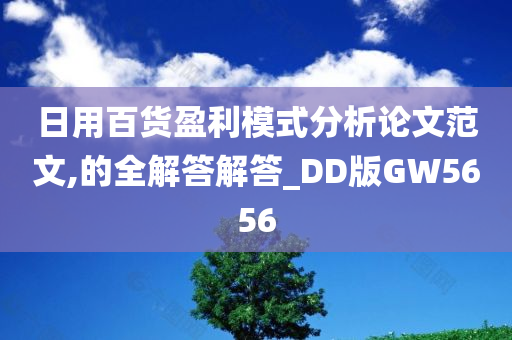 日用百货盈利模式分析论文范文,的全解答解答_DD版GW5656