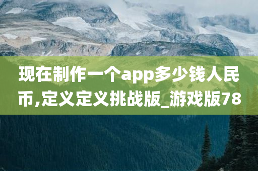 现在制作一个app多少钱人民币,定义定义挑战版_游戏版78