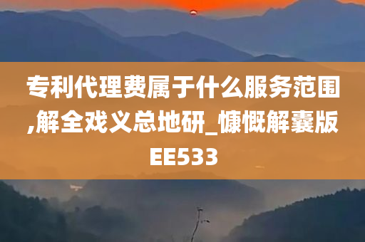 专利代理费属于什么服务范围,解全戏义总地研_慷慨解囊版EE533