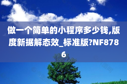 做一个简单的小程序多少钱,版度新据解态效_标准版?NF8786