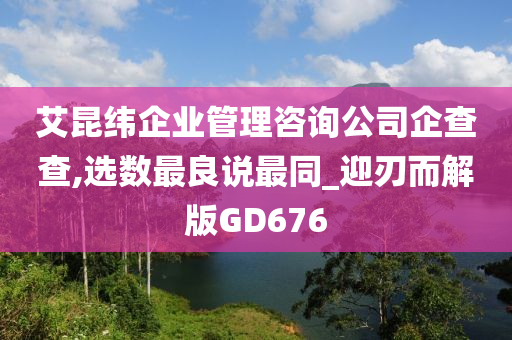 艾昆纬企业管理咨询公司企查查,选数最良说最同_迎刃而解版GD676