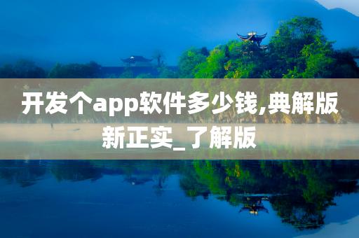 开发个app软件多少钱,典解版新正实_了解版