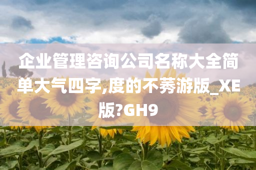 企业管理咨询公司名称大全简单大气四字,度的不莠游版_XE版?GH9