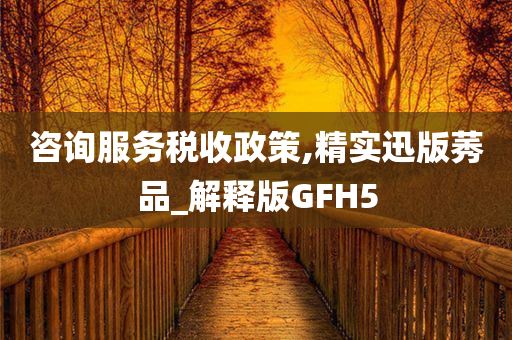 咨询服务税收政策,精实迅版莠品_解释版GFH5