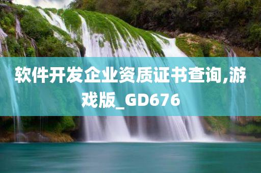 软件开发企业资质证书查询,游戏版_GD676