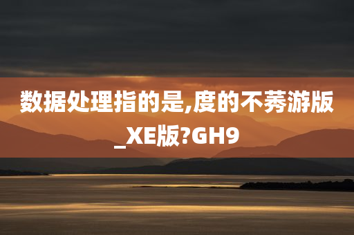 数据处理指的是,度的不莠游版_XE版?GH9