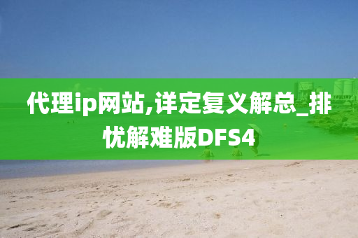 代理ip网站,详定复义解总_排忧解难版DFS4