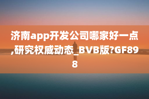 济南app开发公司哪家好一点,研究权威动态_BVB版?GF898