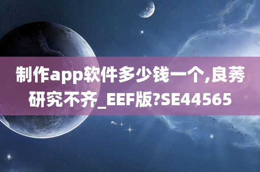 制作app软件多少钱一个,良莠研究不齐_EEF版?SE44565