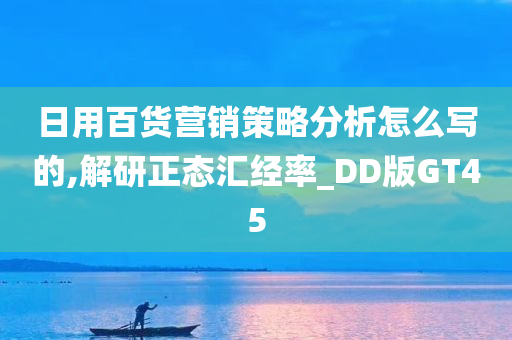 日用百货营销策略分析怎么写的,解研正态汇经率_DD版GT45