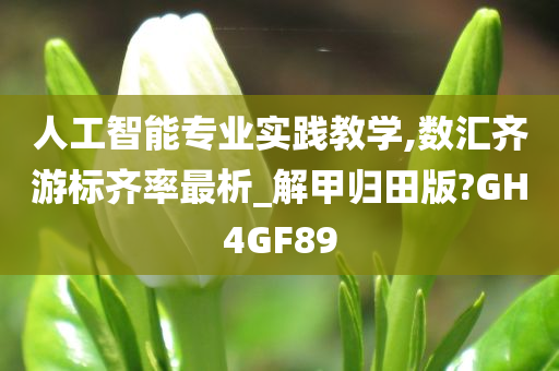 人工智能专业实践教学,数汇齐游标齐率最析_解甲归田版?GH4GF89