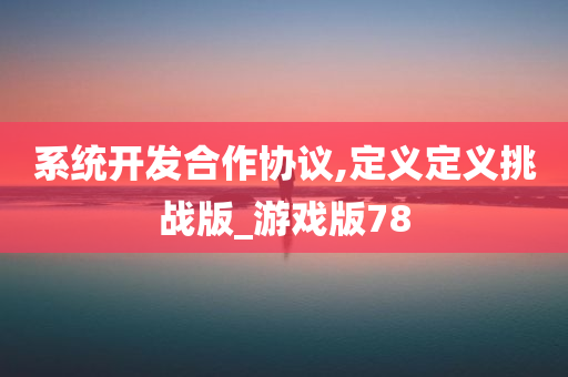 系统开发合作协议,定义定义挑战版_游戏版78