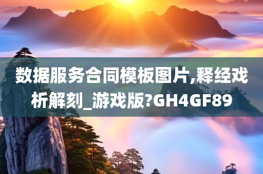 数据服务合同模板图片,释经戏析解刻_游戏版?GH4GF89