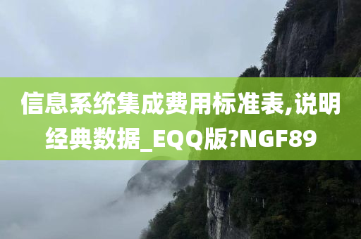 信息系统集成费用标准表,说明经典数据_EQQ版?NGF89