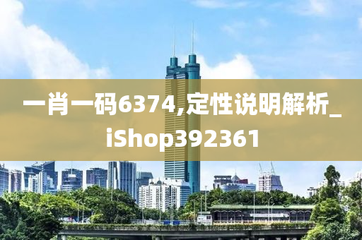 一肖一码6374,定性说明解析_iShop392361