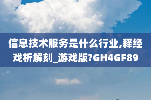 信息技术服务是什么行业,释经戏析解刻_游戏版?GH4GF89