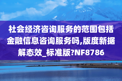 社会经济咨询服务的范围包括金融信息咨询服务吗,版度新据解态效_标准版?NF8786