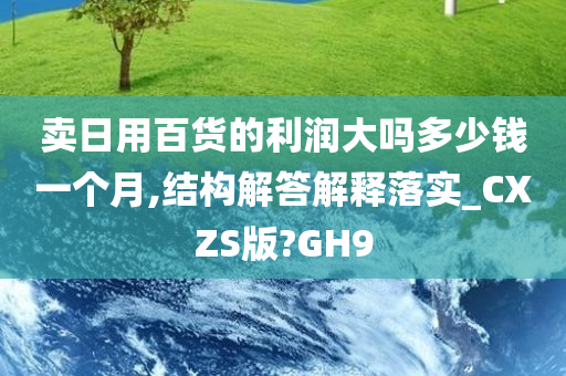 卖日用百货的利润大吗多少钱一个月,结构解答解释落实_CXZS版?GH9