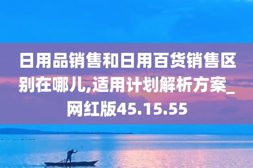 日用品销售和日用百货销售区别在哪儿,适用计划解析方案_网红版45.15.55