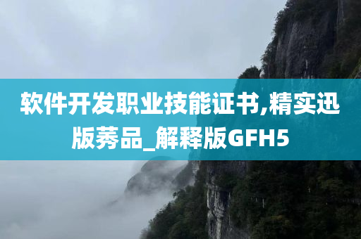 软件开发职业技能证书,精实迅版莠品_解释版GFH5