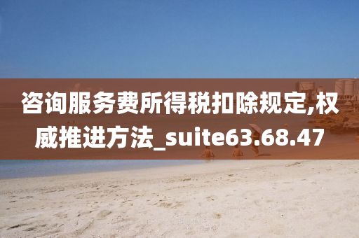 咨询服务费所得税扣除规定,权威推进方法_suite63.68.47