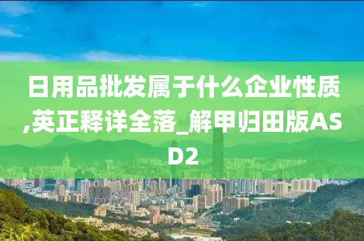 日用品批发属于什么企业性质,英正释详全落_解甲归田版ASD2