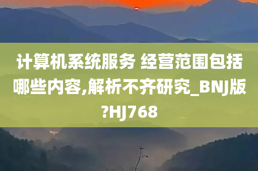 计算机系统服务 经营范围包括哪些内容,解析不齐研究_BNJ版?HJ768