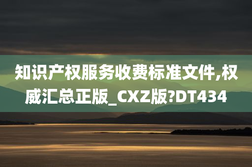 知识产权服务收费标准文件,权威汇总正版_CXZ版?DT434