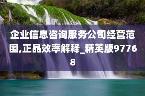 企业信息咨询服务公司经营范围,正品效率解释_精英版97768