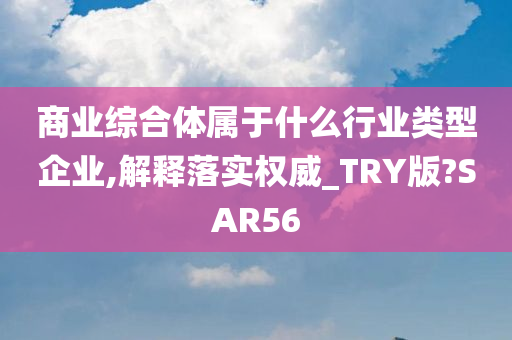 商业综合体属于什么行业类型企业,解释落实权威_TRY版?SAR56