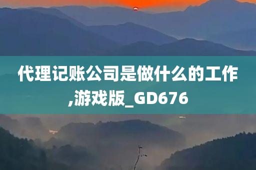 代理记账公司是做什么的工作,游戏版_GD676