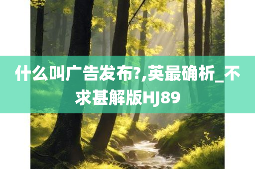 什么叫广告发布?,英最确析_不求甚解版HJ89