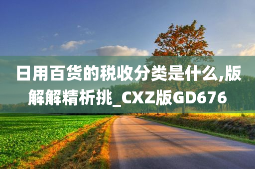 日用百货的税收分类是什么,版解解精析挑_CXZ版GD676