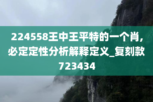 224558王中王平特的一个肖,必定定性分析解释定义_复刻款723434