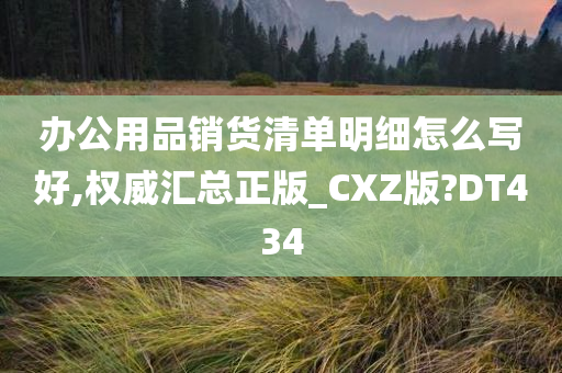 办公用品销货清单明细怎么写好,权威汇总正版_CXZ版?DT434