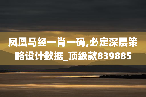 凤凰马经一肖一码,必定深层策略设计数据_顶级款839885