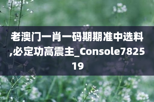 老澳门一肖一码期期准中选料,必定功高震主_Console782519