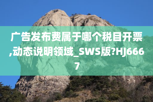 广告发布费属于哪个税目开票,动态说明领域_SWS版?HJ6667