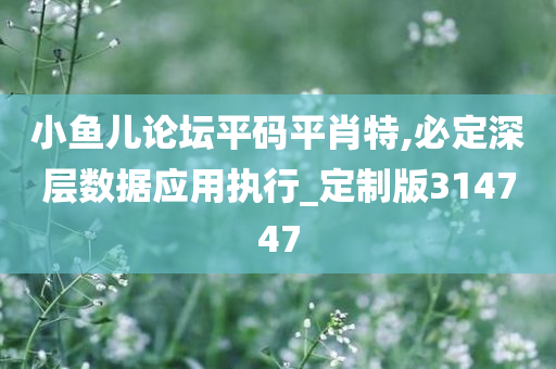 小鱼儿论坛平码平肖特,必定深层数据应用执行_定制版314747