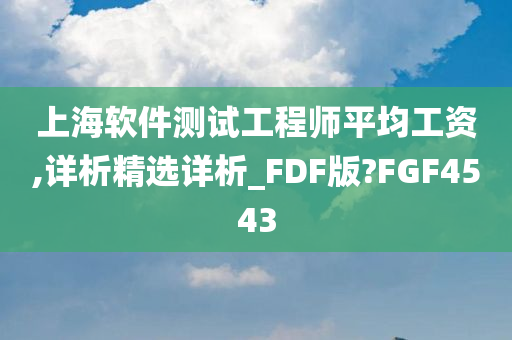 上海软件测试工程师平均工资,详析精选详析_FDF版?FGF4543