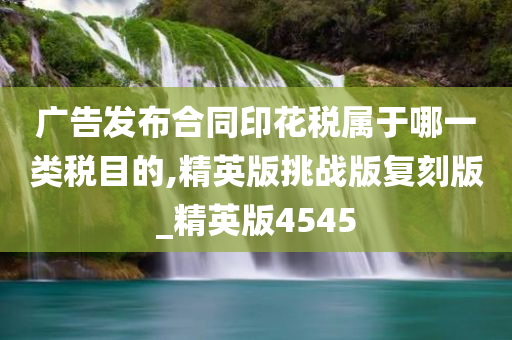 广告发布合同印花税属于哪一类税目的,精英版挑战版复刻版_精英版4545