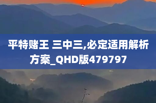 平特赌王 三中三,必定适用解析方案_QHD版479797