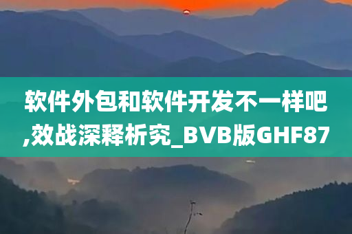 软件外包和软件开发不一样吧,效战深释析究_BVB版GHF87