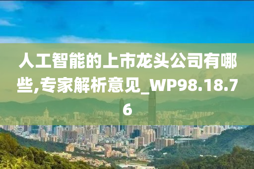 人工智能的上市龙头公司有哪些,专家解析意见_WP98.18.76