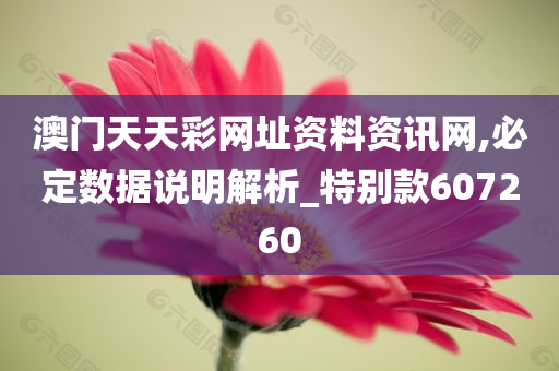 澳门天天彩网址资料资讯网,必定数据说明解析_特别款607260