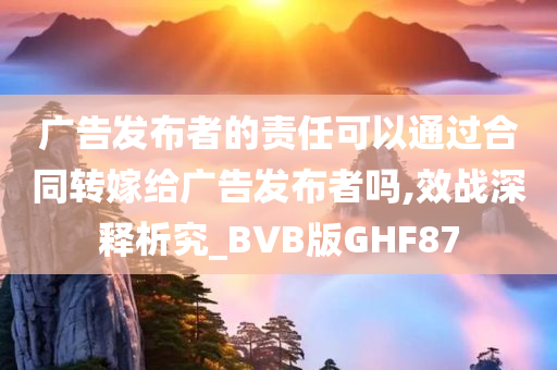 广告发布者的责任可以通过合同转嫁给广告发布者吗,效战深释析究_BVB版GHF87