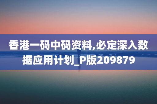 香港一码中码资料,必定深入数据应用计划_P版209879